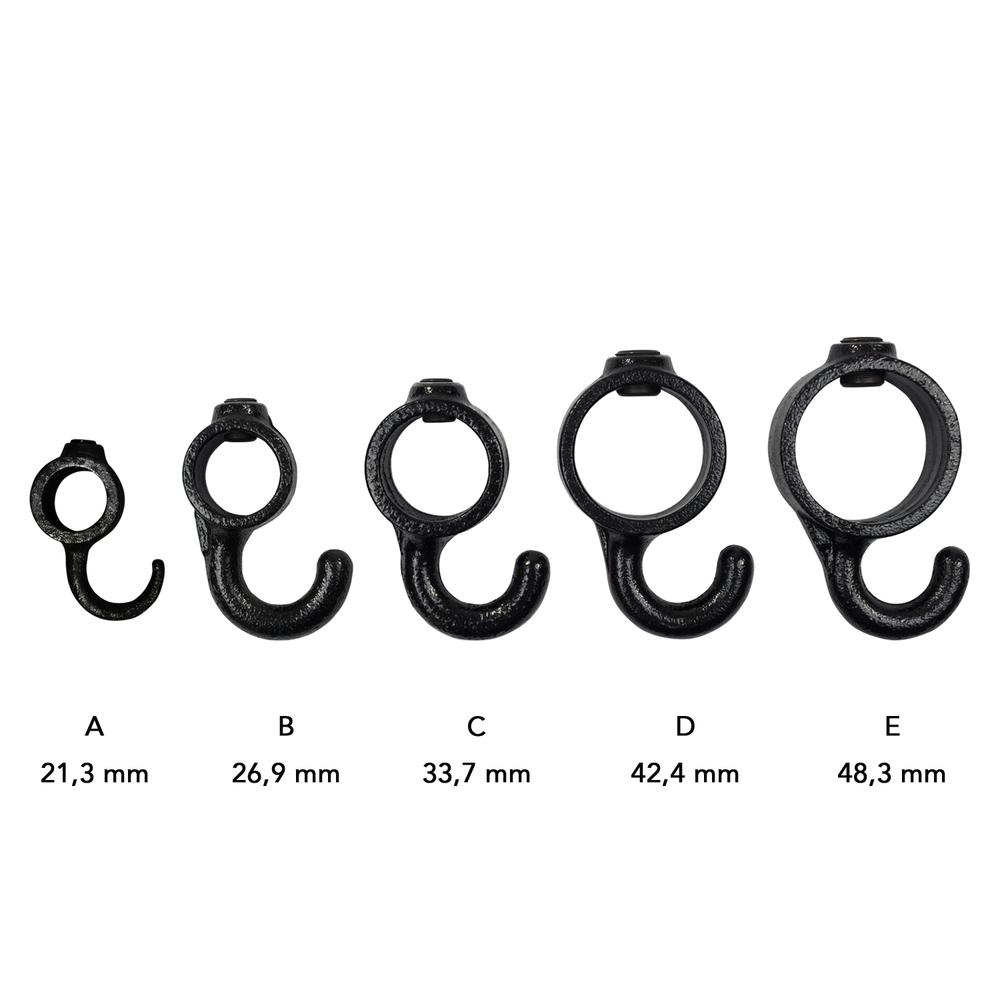 Doos Kapstokhaak - zwart-C / 33,7 mm (160 stuks)